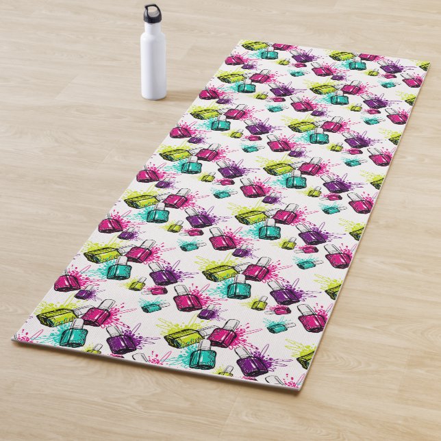 Tapete De Yoga Teste padrão de néon do verniz para as unhas (In Situ)