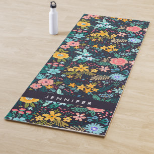 Tapete De Yoga Teste padrão floral colorido bonito