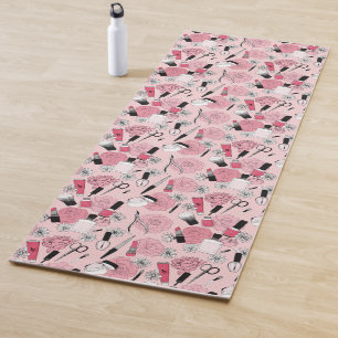 Tapete De Yoga Teste padrão floral cor-de-rosa dos produtos de