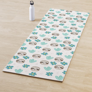 Tapete De Yoga Teste padrão floral da preguiça doce