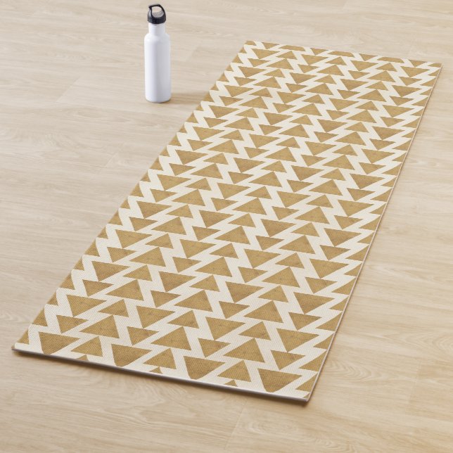 Tapete De Yoga Teste padrão geométrico Dourado exterior de etapa (In Situ)