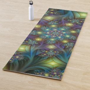 Tapete De Yoga Teste padrão roxo azul moderno iluminado do