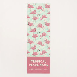 Tapete De Yoga Texto personalizado do padrão Flamingo bonito