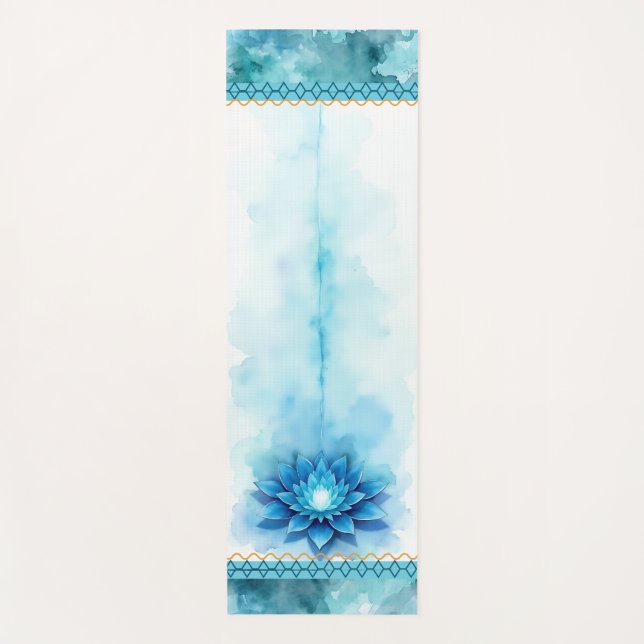 Tapete De Yoga Throat Chakra Yoga Mat | Blue Lotus Alignment (Frente)