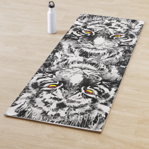 Tapete De Yoga Tiger Yoga Mat Desenho Preto e Branco - Gatos Gran