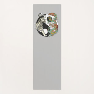 Tapete De Yoga Tigre branco versus dragão verde no yin yang yo