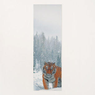 Tapete De Yoga tigre na neve