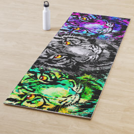 Tapete De Yoga Tigre Realista Yoga Mat Green - Gatos Grandes da V