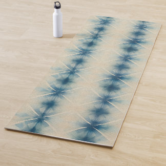 Tapete De Yoga Tingimento Shibori Azul Japão Padrão Tradicional N