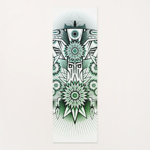 Tapete De Yoga Tint verde Design Tribal