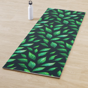 Tapete De Yoga Tinta abstrata elegante teste padrão verde pintad