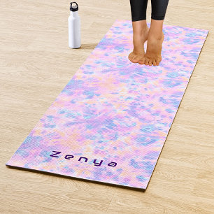 Tapete De Yoga Tinta aguarela vibrante em tie dye