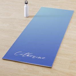 Tapete De Yoga Tipo de Script Mínimo Moderno de Gradiente Azul