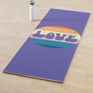Tapete De Yoga Tipografia Do Amor Com Vintage Sunset Strips