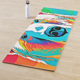 Tapete De Yoga Trabalho de arte de Cabeça de Urso Vibrante