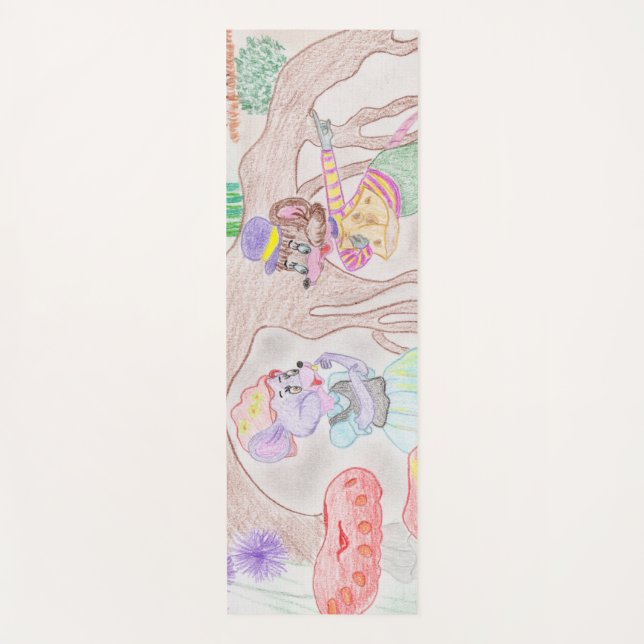 Tapete De Yoga Trabalho de arte de Crianças Personalizadas, dois  (Frente)