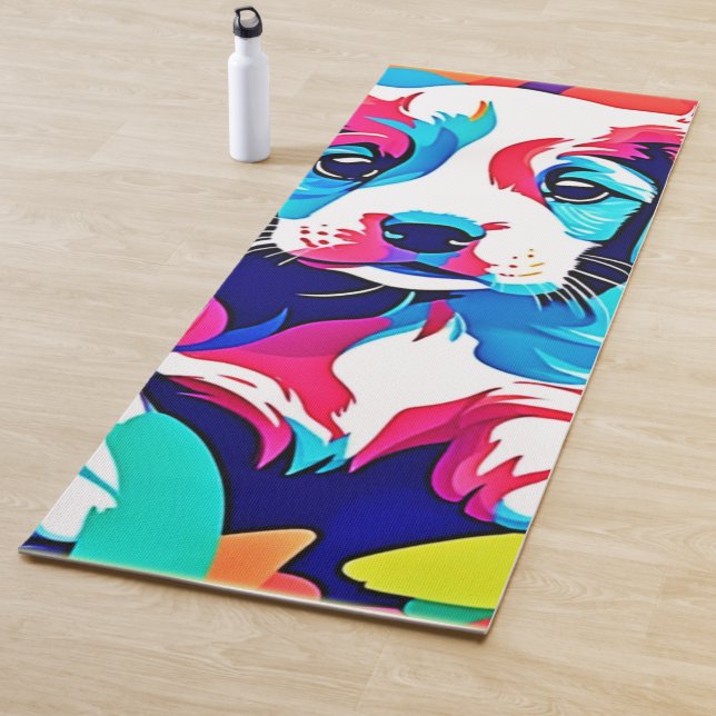 Tapete De Yoga Trabalho de arte de puppy colorida (In Situ)