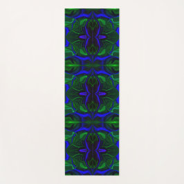 Tapete De Yoga Traços azuis é 'flutu ando' sobre fundo.