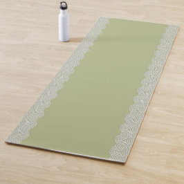 Tapete De Yoga Tradicional Japandi Wave Pattern Sage Green