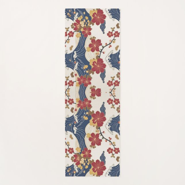 Tapete De Yoga Traditional Japanese Kimono Pattern (Frente)