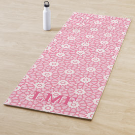 Tapete De Yoga Treliça Estelar Amal em Rosa Personalizado