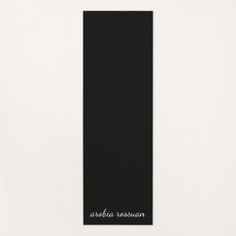 Tapete De Yoga Trendy Monogram Modern Black Script Name Art