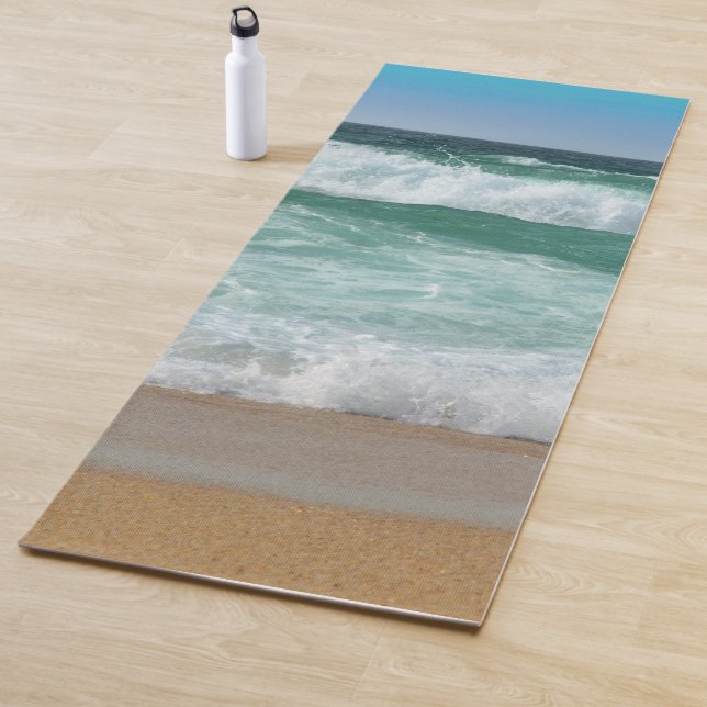 Tapete De Yoga Trendy Sea Waves Sand Beach Modelo (In Situ)