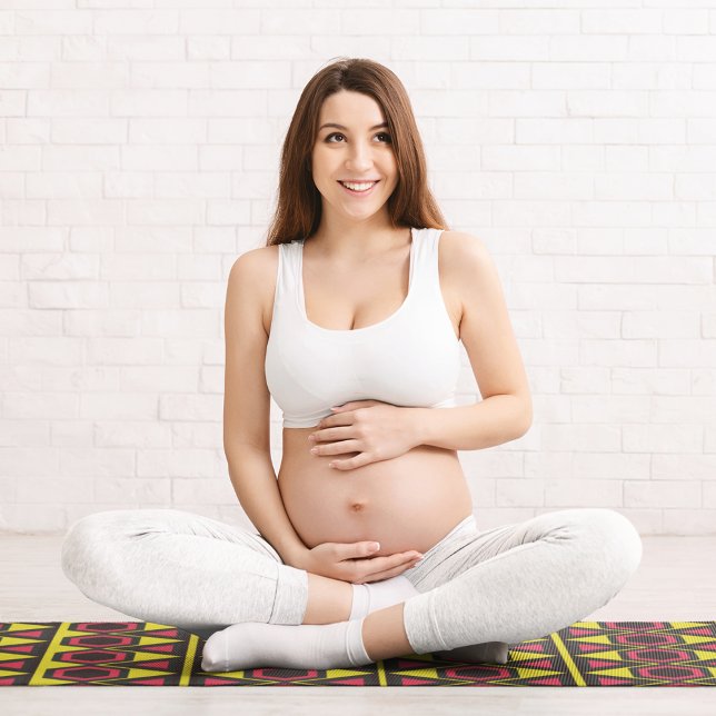 Tapete De Yoga triângulos vermelhos amarelos do Havaí (Criador carregado)
