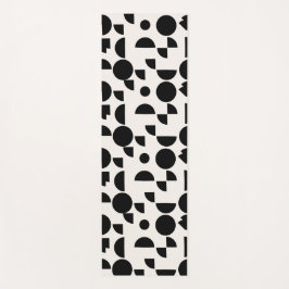 Tapete De Yoga Tribal Geométrico Moderno e Branco