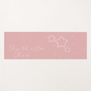 Tapete De Yoga Trio de Estrelas a Rosa e Branco com mensagem e no