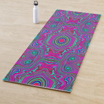 Trippy Retro Magenta, Azul e Verde Abstrato