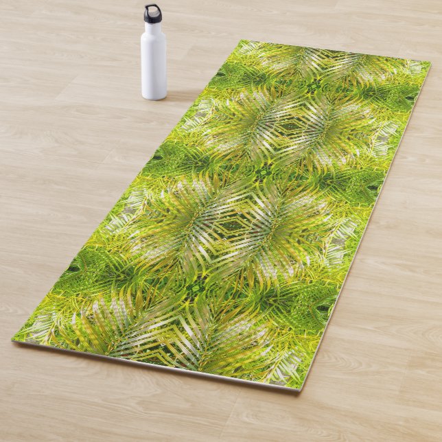 Tapete De Yoga Tropical green palm leaves sunlight pattern (In Situ)