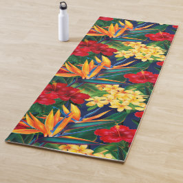 Tapete De Yoga Tropical Paraísa Havaiana Floral