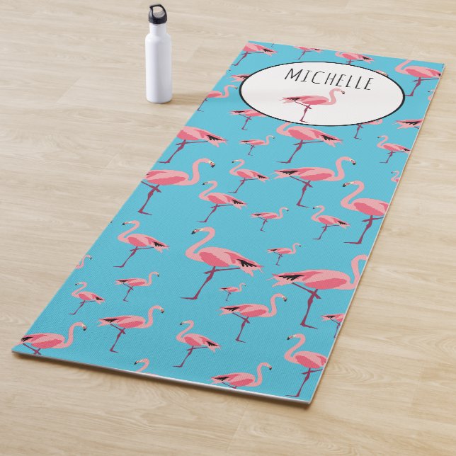 Tapete De Yoga Tropical Summer Pink Flamingo Pattern (In Situ)