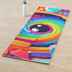 Tapete De Yoga Turbulência da imaginação colorida