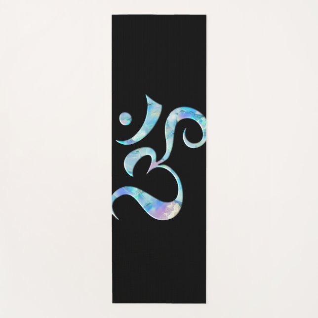 Tapete De Yoga Turquoise Marbled Om (Frente)