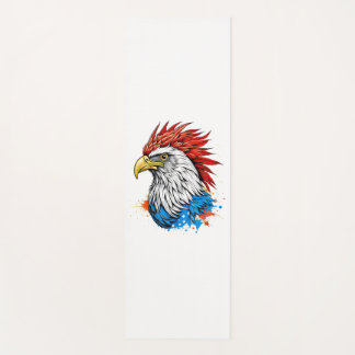 Tapete De Yoga uma águia careca com vermelho