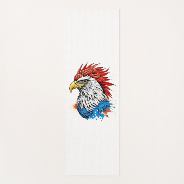 Tapete De Yoga uma águia careca com vermelho (Frente)