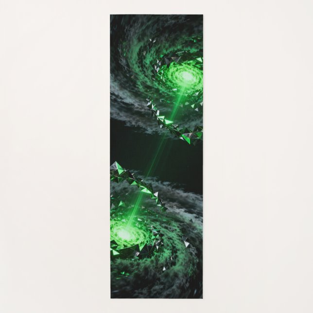 Tapete De Yoga Uma tempestade multifacetada de cores esmeraldas e (Frente)