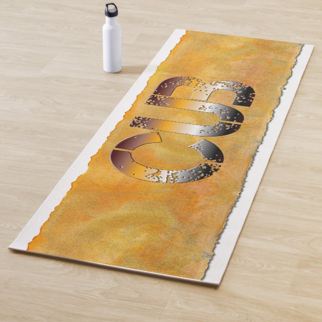 Tapete De Yoga Ursinho de SlipperyJoe, palavra cor laranja-castan (In Situ)