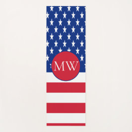 Tapete De Yoga USA American Flag Monogrammed (1 lado)