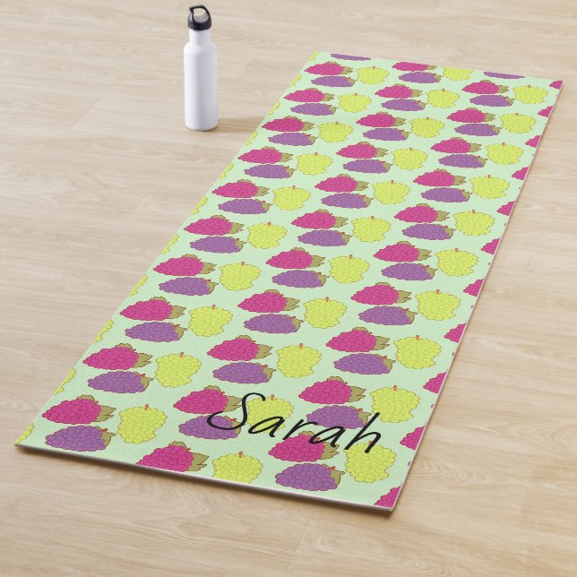 Tapete De Yoga Uvas Vermelhas, Verdes E Roxas (In Situ)