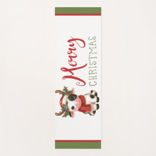 Tapete De Yoga Vaca doce de Natal feliz