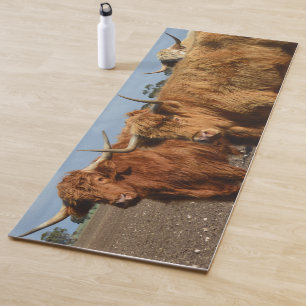 Tapete De Yoga Vacas Grandes Marrons, Yoga Mat,