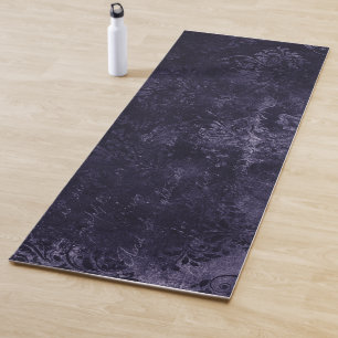 Tapete De Yoga Velvety Midnight Damask Indigo Purple Grunge