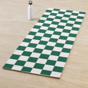 Tapete De Yoga Verde-Caçador e Branco Verificado