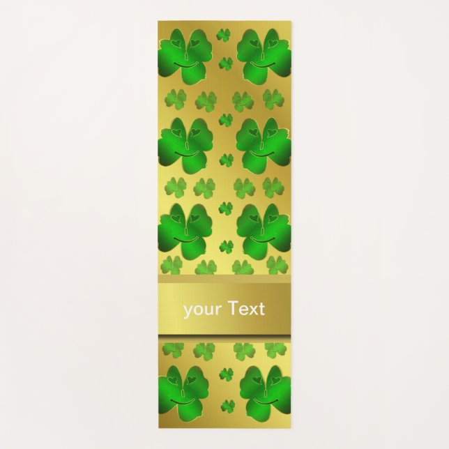 Tapete De Yoga verde, shamrock, ouro, brilhante, texto, papais no (Frente)