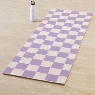 Tapete De Yoga Verificação Roxa, Padrão do Quadro de Verifica