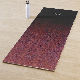 Tapete De Yoga Vermelho Castanho Manto Preto Metais Pó Patina Mo