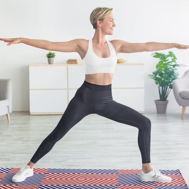 Tapete De Yoga Vermelho E Azul, Diagonal, Strike (Criador carregado)